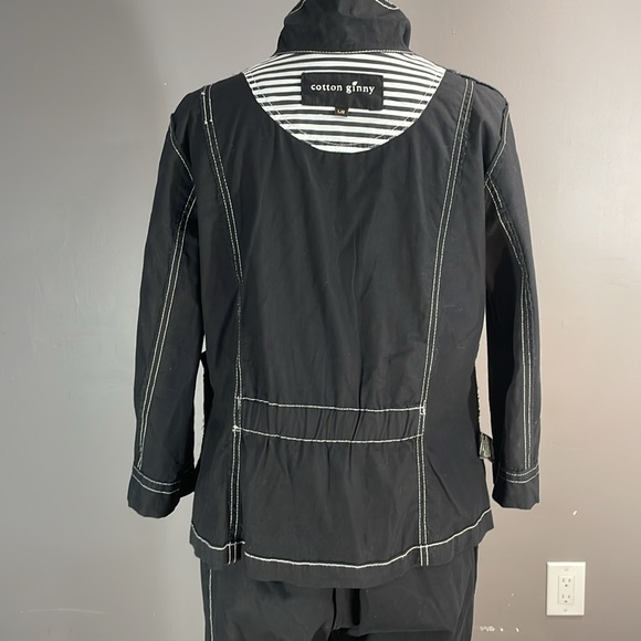 Cotton Ginny stylish black white stitching 2 piece suit.  13 P pants L blazer - Picture 12 of 17